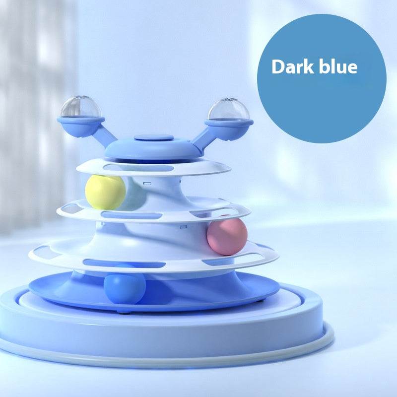 4-Layer Cat Toy Tower – Interactive Turntable Ball Track for Cats & Pets